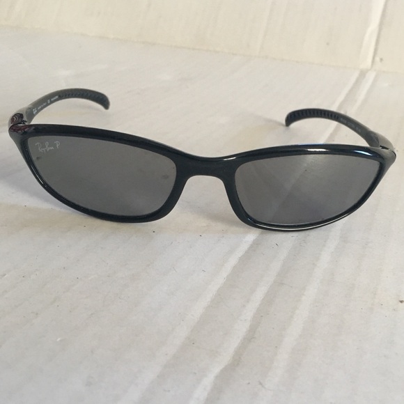 RayBan Polarized Cutters RB4026  Wrap Around Sunglasses in Shiny Black - Picture 1 of 12